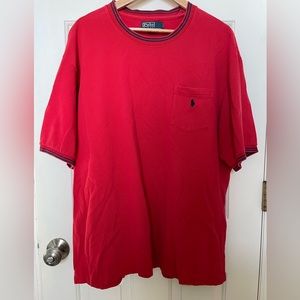 Vintage Polo by Ralph Lauren Striped T-Shirt Men’s XLT Red